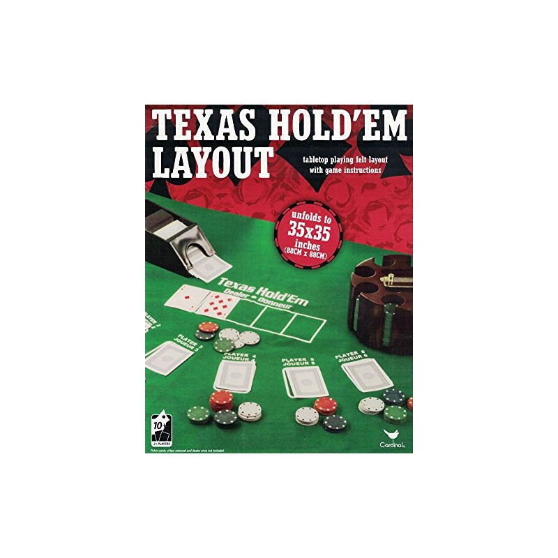 Texas hold'em tabletop playing felt layout