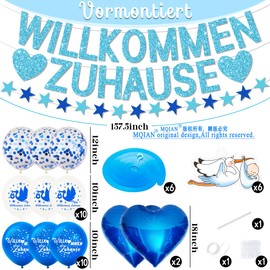 Welcome Home Baby, Pre-Assembled Welcome Garland, with 6 Stork Birth for Outdoors, Baby Shower Decoration Girls, Welcome Baby, Welcome Home Garland, Welcome Home Baby Boy