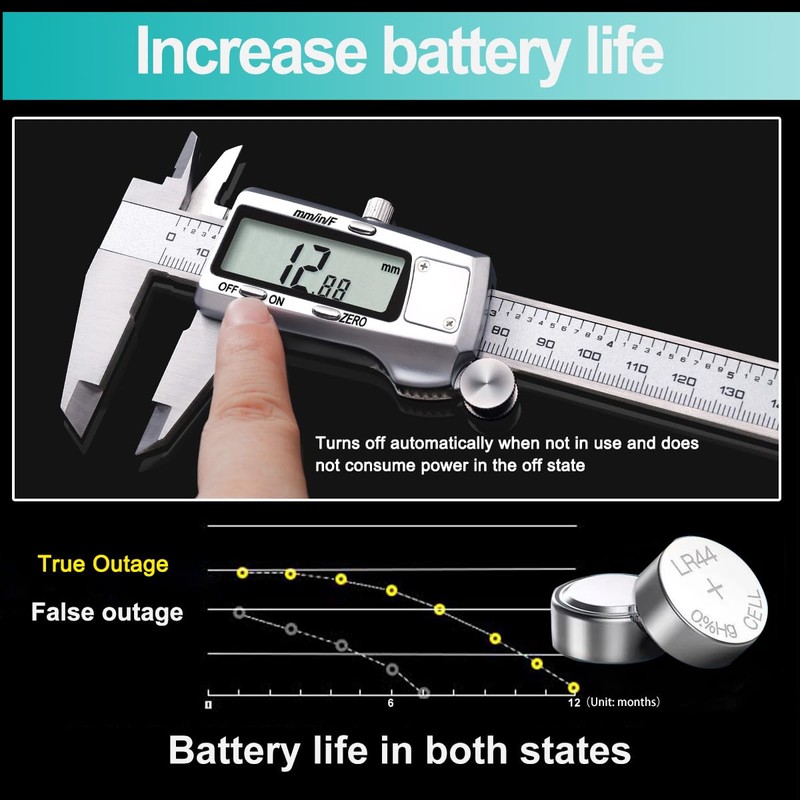 Kynup Digital Vernier Caliper, 150mm Electronic Calipers Measuring Tool, Precision