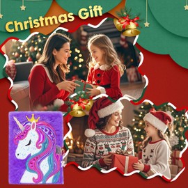 Pinkgarden Diary for Kids, 160 Pages Secret Diary, Plush Notebook with Lock and Key for Writing and Drawing, Gifts for Girls, Kids, Boys (New Unicorn)