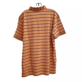 John Morgan NIB - John Morgan Sportswear Polo Shirt L Men Peach Stripe Golf Outdoor