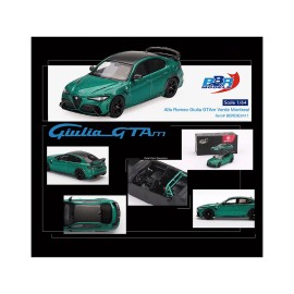 DCD Alfa Romeo Giulia GTAm Verde Montreal Green Metallic with Carbon Top 1/64 Diecast Model Car by BBR