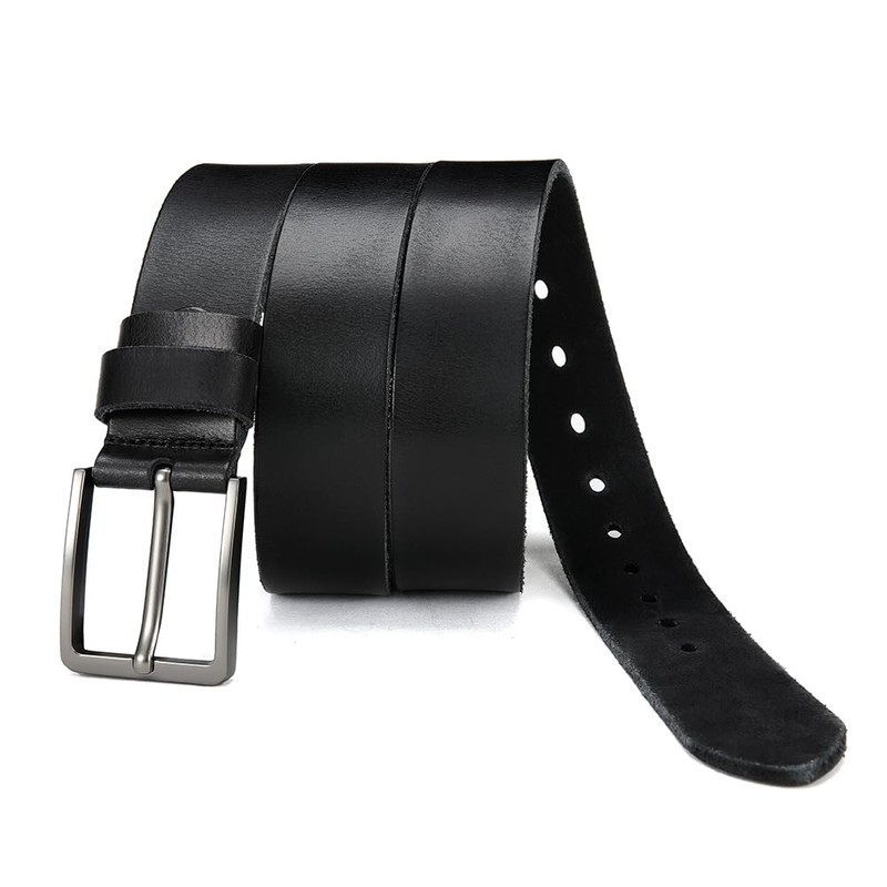 DOOPAI Men's Full Leather Belt Casual Work Cowboy Suit Leather