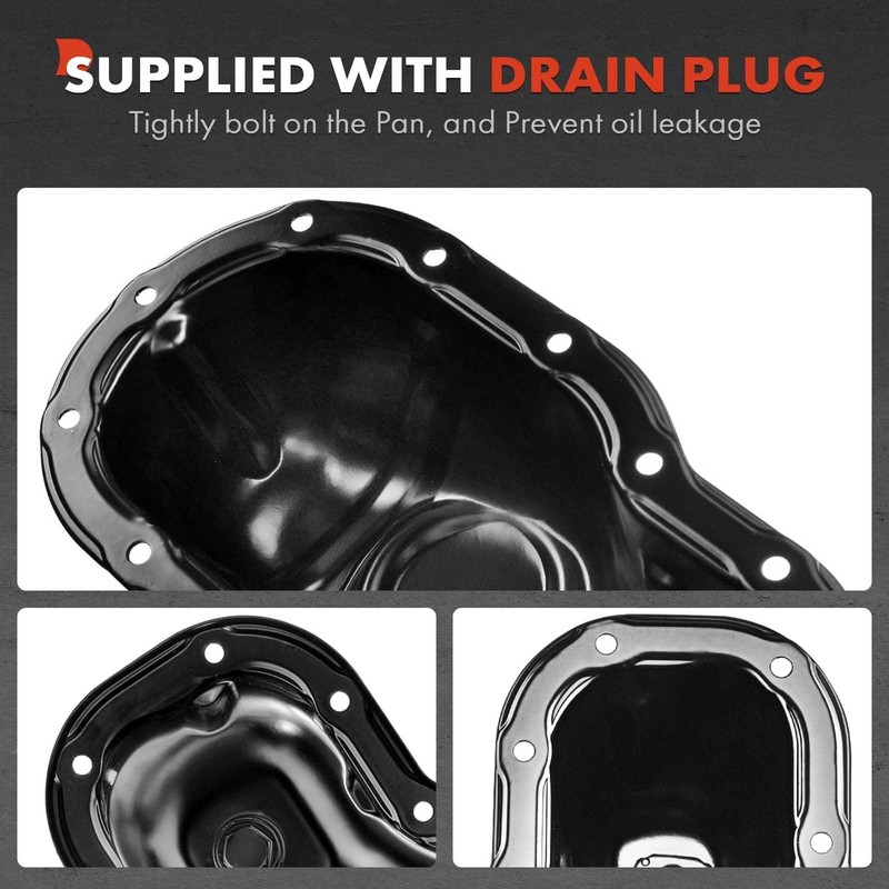 A-Premium Lower Engine Oil Pan Sump with Drain Plug Compatible