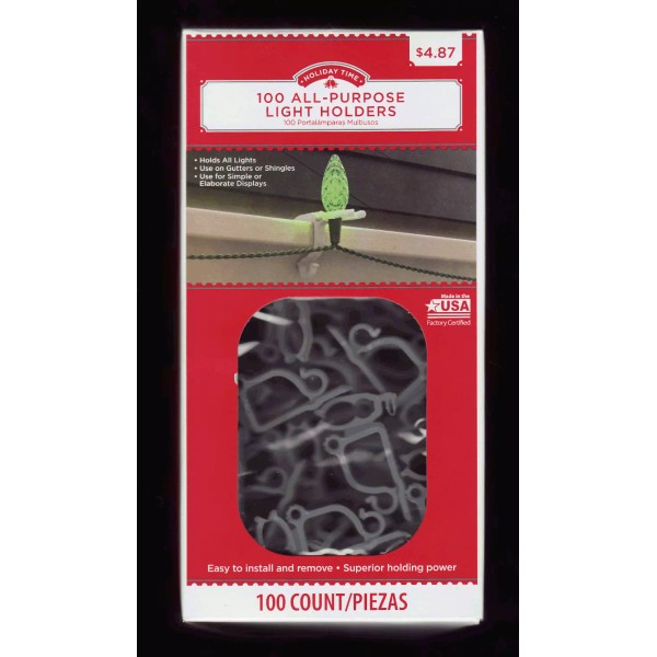 Holiday Time 100 Light Bulb CLIPS HOLDERS NIB for Weddings