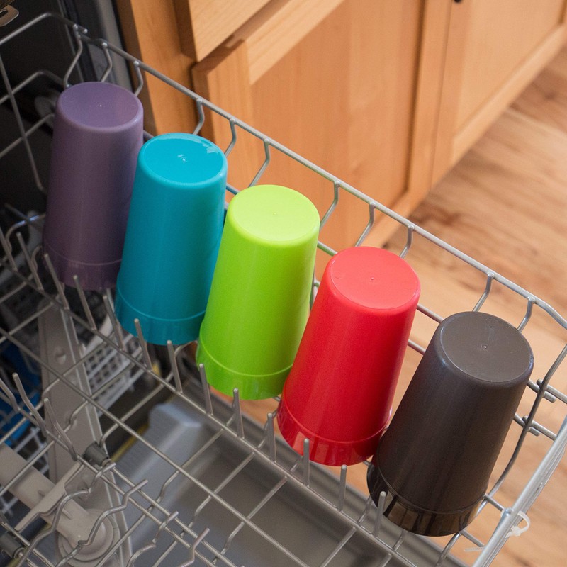 Youngever Paquete de 9 vasos de plástico, vasos irrompibles, vasos