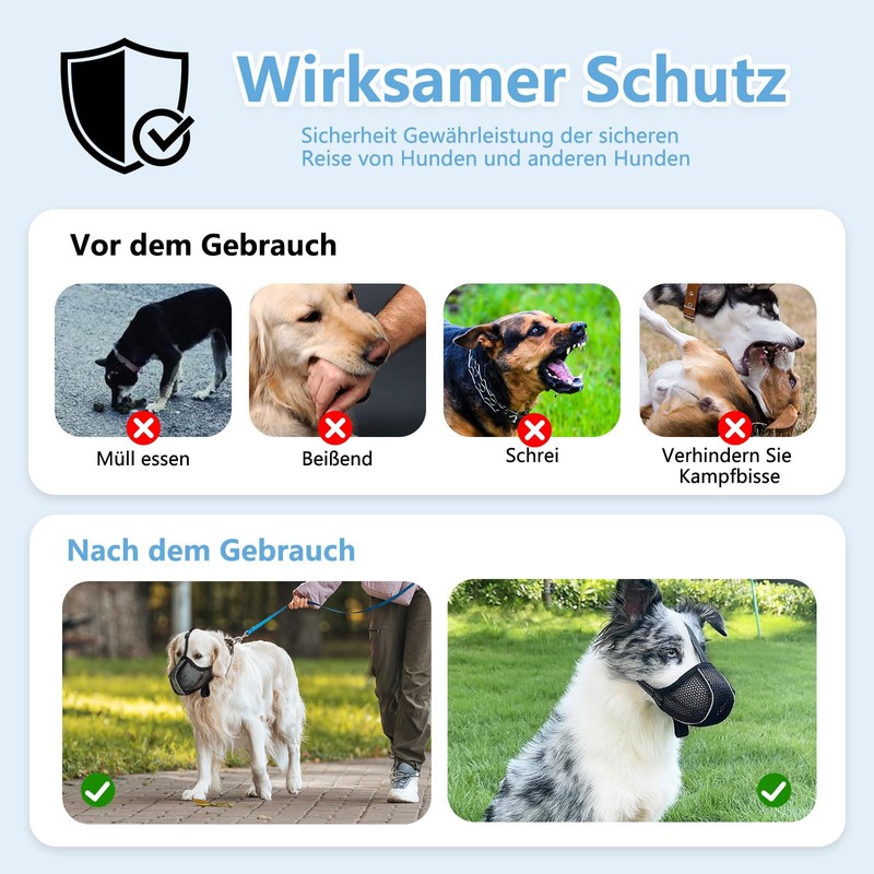 Lcyen Muzzle for Large Dogs, Prevent Eating/Chewing/Biting Dog Muzzle, Breathable,