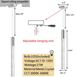 3 Packs Pendant Lights for Kitchen Island Independent LED Light Modern Dimmable Lights Pendant Lighting Fixtures for Dining Room Bedroom Hanging Light Silver