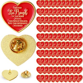 Tondiamo 100 Pcs Employee Appreciation Gifts Inspirational Motivational Quotes Heart Sign Lapel Pins Nurse Brooch Pocket Token Favors Clothing Pins for Women Nurses Coworker Teachers