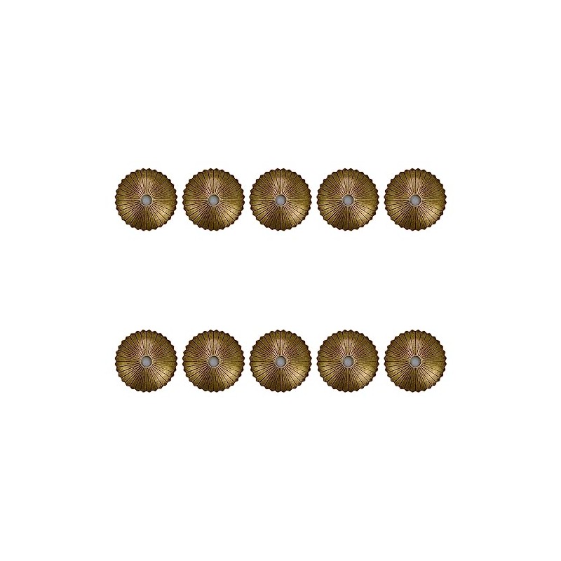 Tiazza 10Pcs Radial Brass Backplate Washers Classical Furniture Decoration Gasket