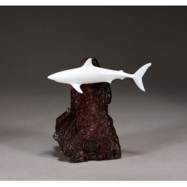 Mako Shark Sculpture by John Perry 6in long Pellucida Statue Art Signed