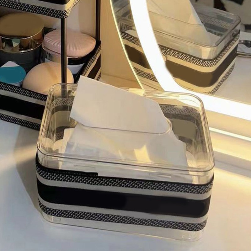 Rectangular Clear Tissue Box Holder Transparent Visible Napkin Paper Storage