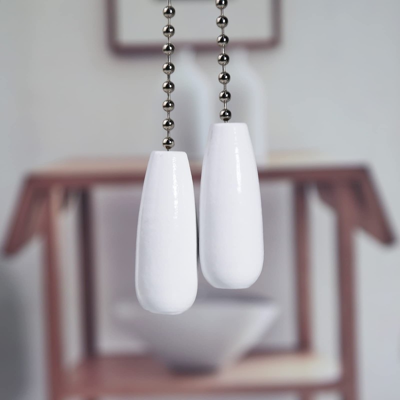 Dotlite Ceiling Fan Pull Chain Extender, 2pcs Wooden Decorative Pendant