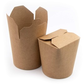 Extiff 50 Brown Cardboard Boxes 480ml - Disposable Food Containers for Takeaway Food - Pasta Box for Pasta/Pasta/Ready Meals - Waterproof - 100% Recyclable