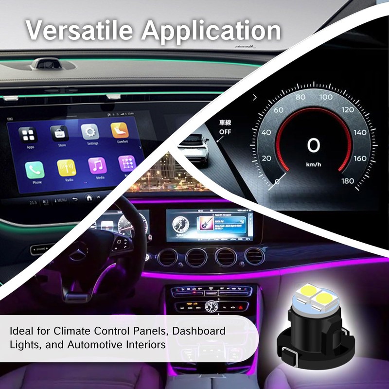 NIIIYTYB 10Pcs T4.2/T4 LED Bulb Climate Control Bulbs Wedge Instrument