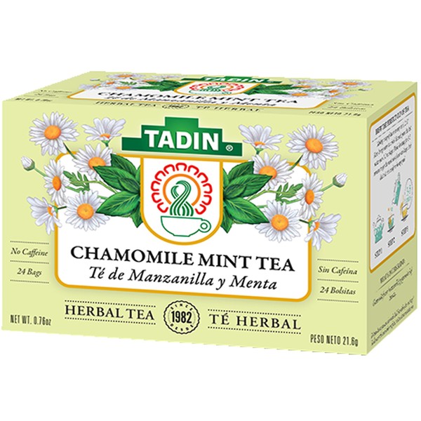 Tadin Chamomile Mint Herbal Tea - no Caffeine, 24 Tea Bags (Manzanilla)