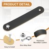 PATIKIL Leather Drawer Pulls, 4 Pcs Leather Handle Single Hole