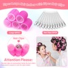 Big Self-Grip Hair Rollers with Stainless Steel Duckbill Clips for