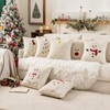 Vijamiy Christmas Throw Pillow Covers Set of 2 Beige 45x45cm