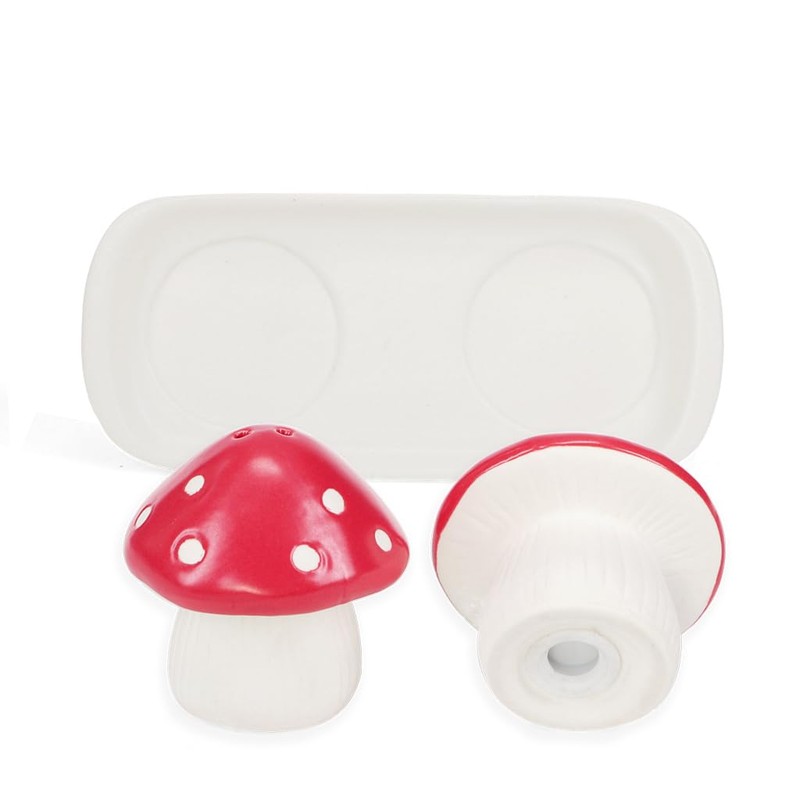 Ceramic Salt and Pepper shakers - Mushroom