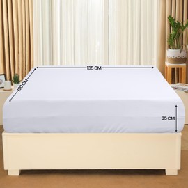 Utopia Bedding Fitted Sheet Double, White - Deep Pocket 14 inch (35 cm) - Easy Care - Soft Brushed Microfibre Fabric - Shrinkage and Fade Resistant - Bottom Sheet