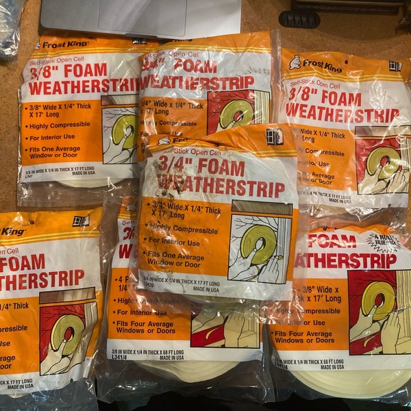 Frost King 7’Rolls, Foam Seal Tape 3/8" W X 1/4"