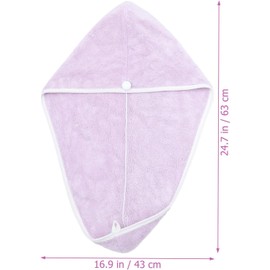 INOOMP Toallas Cabello de Microfibra Ultrafinas 2piezas Azul y Púrpura Secado Rápido Absorbentes para Mujeres Diseño Moderno y Fácil de Llevar