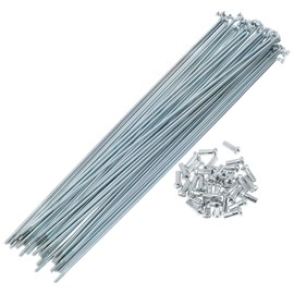 A ABSOPRO 36 Set 13G Bicycle Spokes 239mm Bike Wheel Spokes Galvanized Carbon Steel Silver Tone