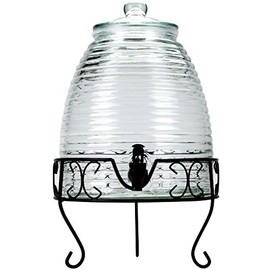 Core 2.4 Gallon Glass Beverage Dispenser with Metal Stand