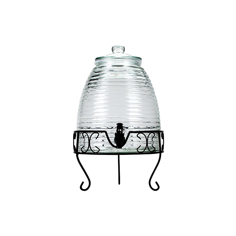Core 2.4 Gallon Glass Beverage Dispenser with Metal Stand