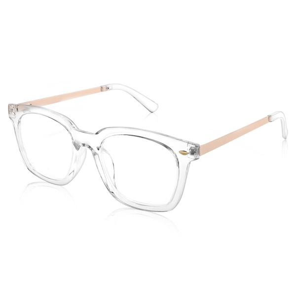 FEISEDY Reading Glasses, Blue Light Blocking, Square Oversized Glasses for