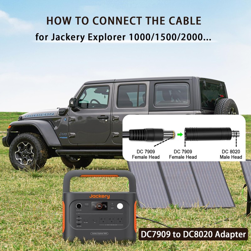 COMeap 6FT 2M 12AWG+14AWG Solar Connector to DC 8mm Adapter