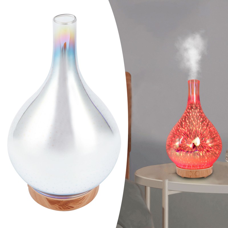 100ml Glass Essential Oil Aroma Diffuser Colorful Light Ultrasonic Humidifier