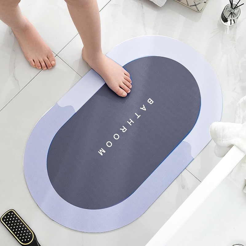 GNCLOUD Super Absorbent Floor Mat,Quick-Drying Non-Slip Diatom Mud Microfiber Bath