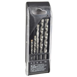 Masonry Hardened Cutting Faces Drill Bit Set of 5 with Storage Bag