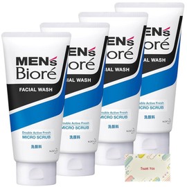 メンズビオレ ミクロスクラブ洗顔 130g 4本セット + Kunutonnオリジナルロゴ入りeおまけ付