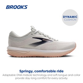 Brooks Women’s Revel 7 Neutral Running Shoe - Oyster/White/Tropical Peach - 7.5 Medium