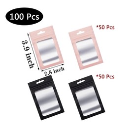 100 Pcs 7 * 10CM Resealable Ziplock Bags Aluminum Foil Pouch Food Storage Bag Smell Proof Bags for Food Storage and Lip Gloss,Jewelry