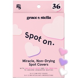 grace & stella Award Winning Pimple Patches For Face (Heart, 36 Count) - Hydrocolloid Acne Patches for Face - Dermatologist Tested, Vegan, Cruelty-Free Zit Patches for Face, Blemish Patches