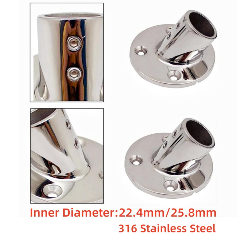 Heavy Dudy 316 Stainless Steel Boat Round Base,30°/45°/60°/90° Marine Yacht
