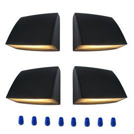 Leelands Low Voltage Landscape Lighting Deck LED Lights,Outdoor Stair Light Railing Fence Post Lights Cast Aluminum 5W 12-24V Weatherproof Black Finish 4 Packs