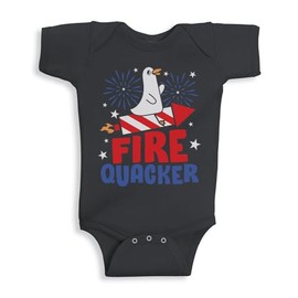 TATY Kids Fire Quacker Baby Infant One Piece Bodysuit 12 Months Black