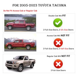 Roof Rack Cross Bar Compatible with 2005-2023 Toyota Tacoma Double Cab (Full 4 Doors Truck),for Cargo Canoe Bike Kayak Snowboard Luggage Carrier up to 160lb