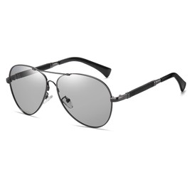 Cyxus Sunglasses for Men, Photochromic Polarized Lenses Aviator Sunglasses for Men Protect UV for Driving Golf Traveling