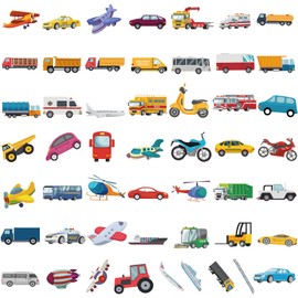 Transportation Vehicle Truck Stickers for Laptop (50 PCS),Gift for Children Teens Adults Girl Boys,Waterproof Stickers for Water Bottle,Vinyl Stickers for Scrapbook,Skateboard,Bike,Phone,Dairy
