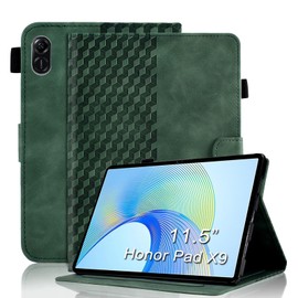 Vkooer Case for Honor Pad X9 11.5" 2023 /X8 Pro 11.5" 2023 Premium PU Leather Folio Cover with Multi Angle Viewing Stand and Card Slots Smart Shell for Honor Pad X9 Tablet, Dark green