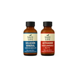 Kit CDS, Solución Mineral clorito de sodio 28% y Activador acidoclorhidrico 4%, 125 ml, Rinde 6.5 L