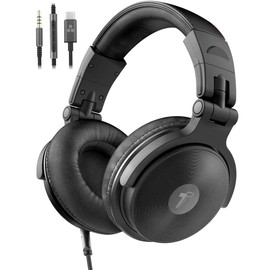 ENCASED USB-C Over Ear Headphones Wired (V200 Pro) Closed Back Studio DJ Monitor Earphones, USB Type-C Connector with Mic, Volume Remote (50mm Neodymium Drivers)