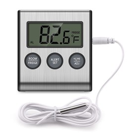 AMIR Upgraded Refrigerator Thermometer, Freezer Thermometer with High & Low Temperature Alarm, Memory Funtion, Digital FridgeThermometer for Home Kitchen Restaurants Bars Cafes