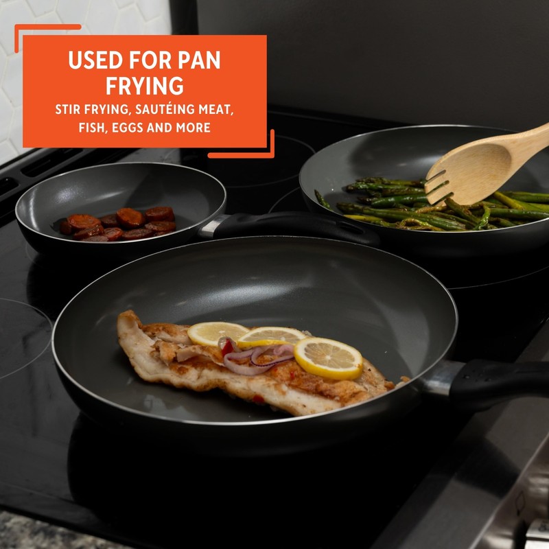 IMUSA Ceramic Nonstick Frying Pan Set, 3-Piece – 7”, 9”